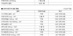 10월 29일ㅣ품절 및 입고 일정 안내