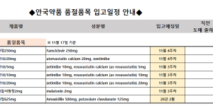11월 17일ㅣ품절 및 입고 일정 안내